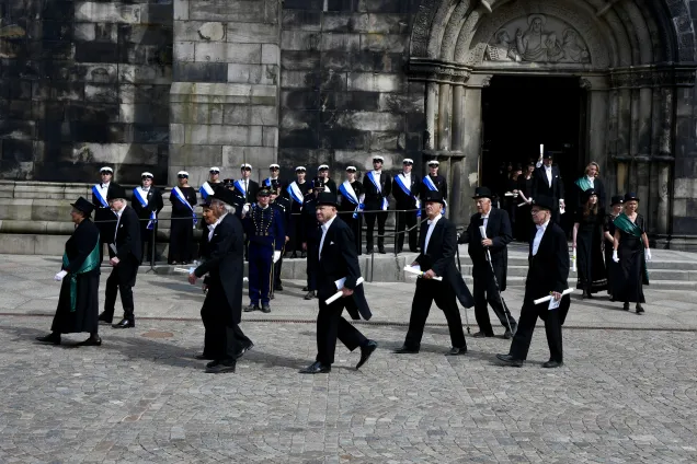 procession domkurkan doktorer. foto
