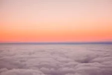 Horizon above the clouds. Photo.