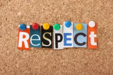 Cut out letters on cork board spelling respect. Photo. 