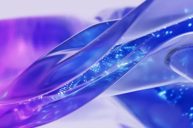 Abstract fluid in purple and blue shades. Illustration: iStock