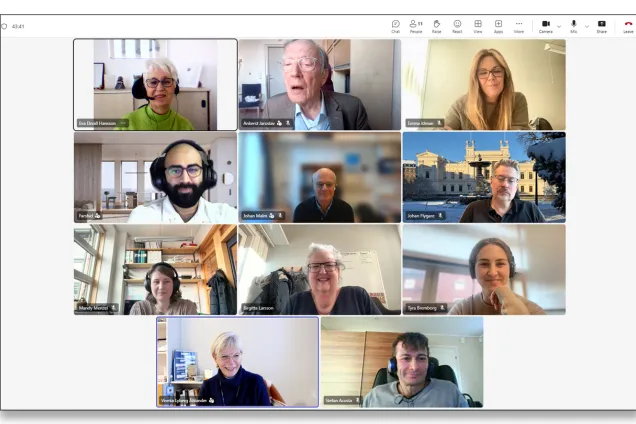 Valberedningens ledamöter har teamsmöte. Foto.